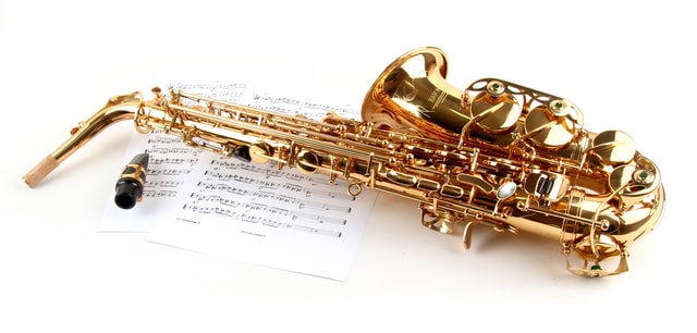 Sheet music and saxophone