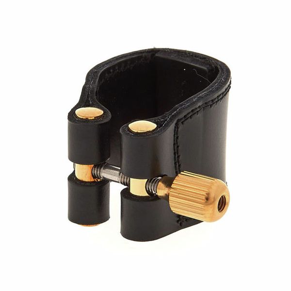 Jiayouy Artificial Leather Soprano Saxophone Mouthpiece Sax Ligature Fastener Compact Durable Black 